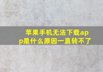 苹果手机无法下载app是什么原因一直转不了