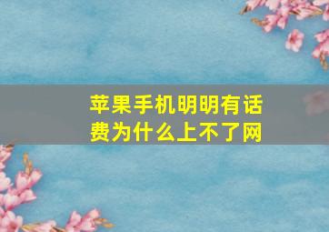 苹果手机明明有话费为什么上不了网