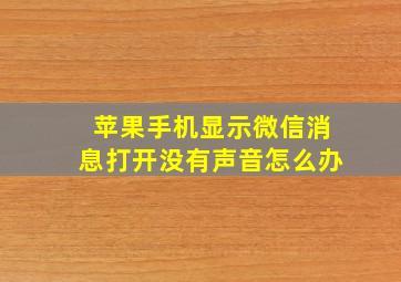 苹果手机显示微信消息打开没有声音怎么办