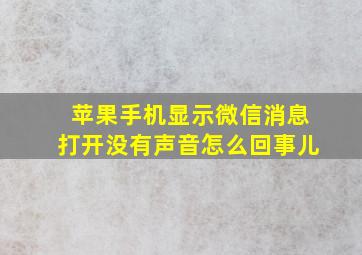 苹果手机显示微信消息打开没有声音怎么回事儿