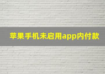 苹果手机未启用app内付款