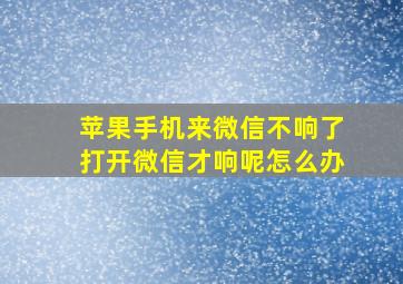 苹果手机来微信不响了打开微信才响呢怎么办