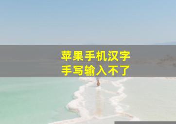 苹果手机汉字手写输入不了