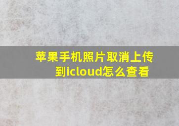 苹果手机照片取消上传到icloud怎么查看