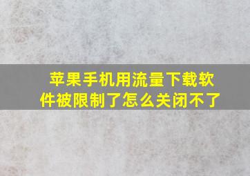 苹果手机用流量下载软件被限制了怎么关闭不了