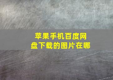 苹果手机百度网盘下载的图片在哪