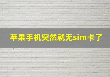 苹果手机突然就无sim卡了