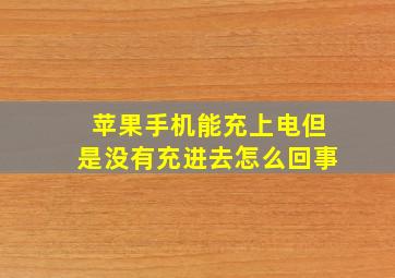 苹果手机能充上电但是没有充进去怎么回事