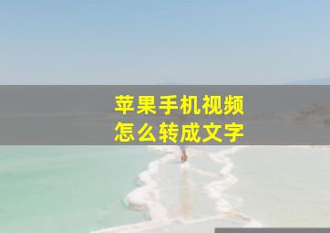 苹果手机视频怎么转成文字