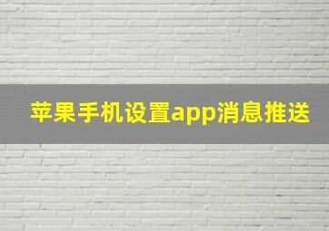 苹果手机设置app消息推送