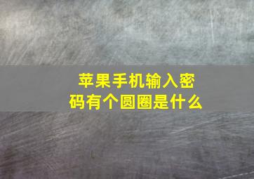 苹果手机输入密码有个圆圈是什么