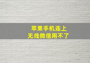 苹果手机连上无线微信用不了