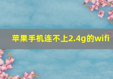 苹果手机连不上2.4g的wifi