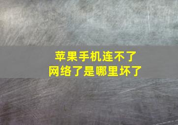 苹果手机连不了网络了是哪里坏了