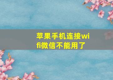 苹果手机连接wifi微信不能用了