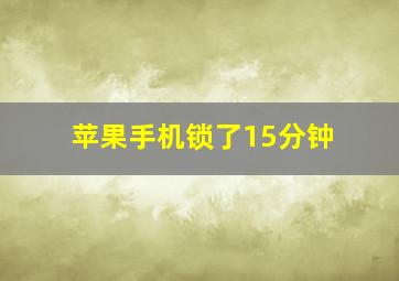 苹果手机锁了15分钟