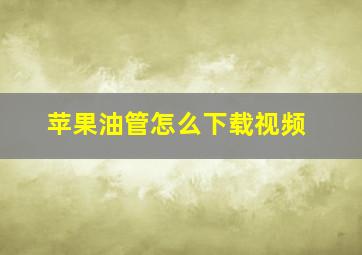 苹果油管怎么下载视频