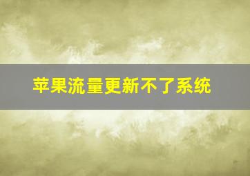 苹果流量更新不了系统