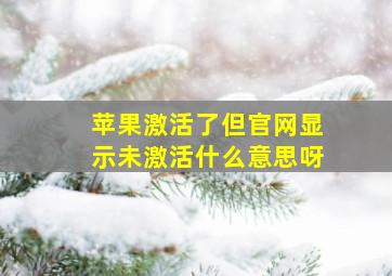 苹果激活了但官网显示未激活什么意思呀