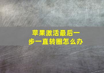 苹果激活最后一步一直转圈怎么办