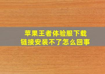 苹果王者体验服下载链接安装不了怎么回事