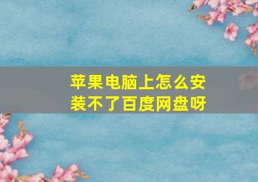 苹果电脑上怎么安装不了百度网盘呀