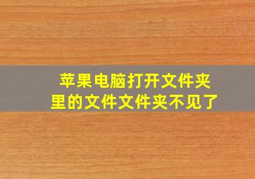 苹果电脑打开文件夹里的文件文件夹不见了