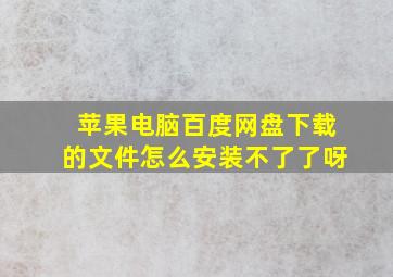 苹果电脑百度网盘下载的文件怎么安装不了了呀