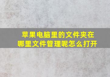 苹果电脑里的文件夹在哪里文件管理呢怎么打开