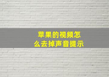 苹果的视频怎么去掉声音提示