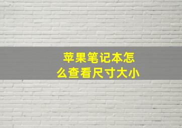 苹果笔记本怎么查看尺寸大小