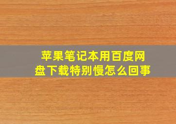 苹果笔记本用百度网盘下载特别慢怎么回事