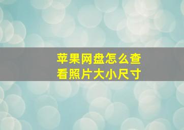 苹果网盘怎么查看照片大小尺寸