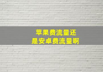 苹果费流量还是安卓费流量啊