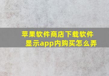 苹果软件商店下载软件显示app内购买怎么弄