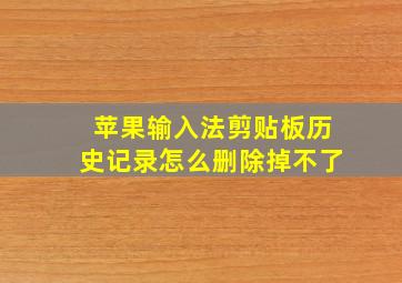 苹果输入法剪贴板历史记录怎么删除掉不了