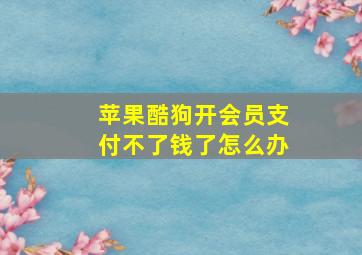 苹果酷狗开会员支付不了钱了怎么办