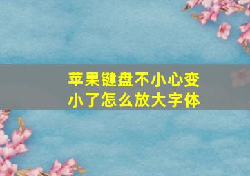 苹果键盘不小心变小了怎么放大字体