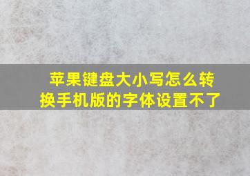 苹果键盘大小写怎么转换手机版的字体设置不了