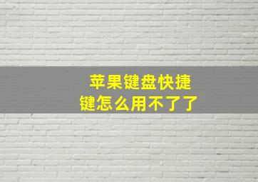 苹果键盘快捷键怎么用不了了