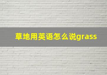 草地用英语怎么说grass