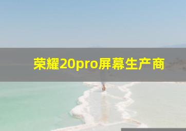 荣耀20pro屏幕生产商