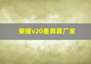 荣耀v20看屏幕厂家