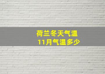 荷兰冬天气温11月气温多少