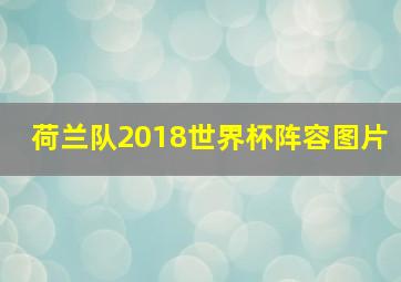 荷兰队2018世界杯阵容图片