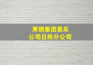 莱钢集团泰东公司日照分公司