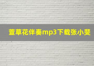 萱草花伴奏mp3下载张小斐