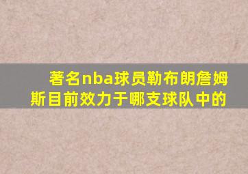 著名nba球员勒布朗詹姆斯目前效力于哪支球队中的