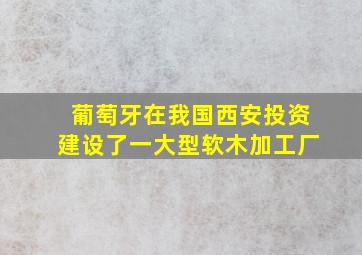 葡萄牙在我国西安投资建设了一大型软木加工厂