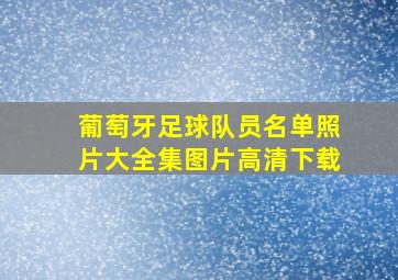 葡萄牙足球队员名单照片大全集图片高清下载